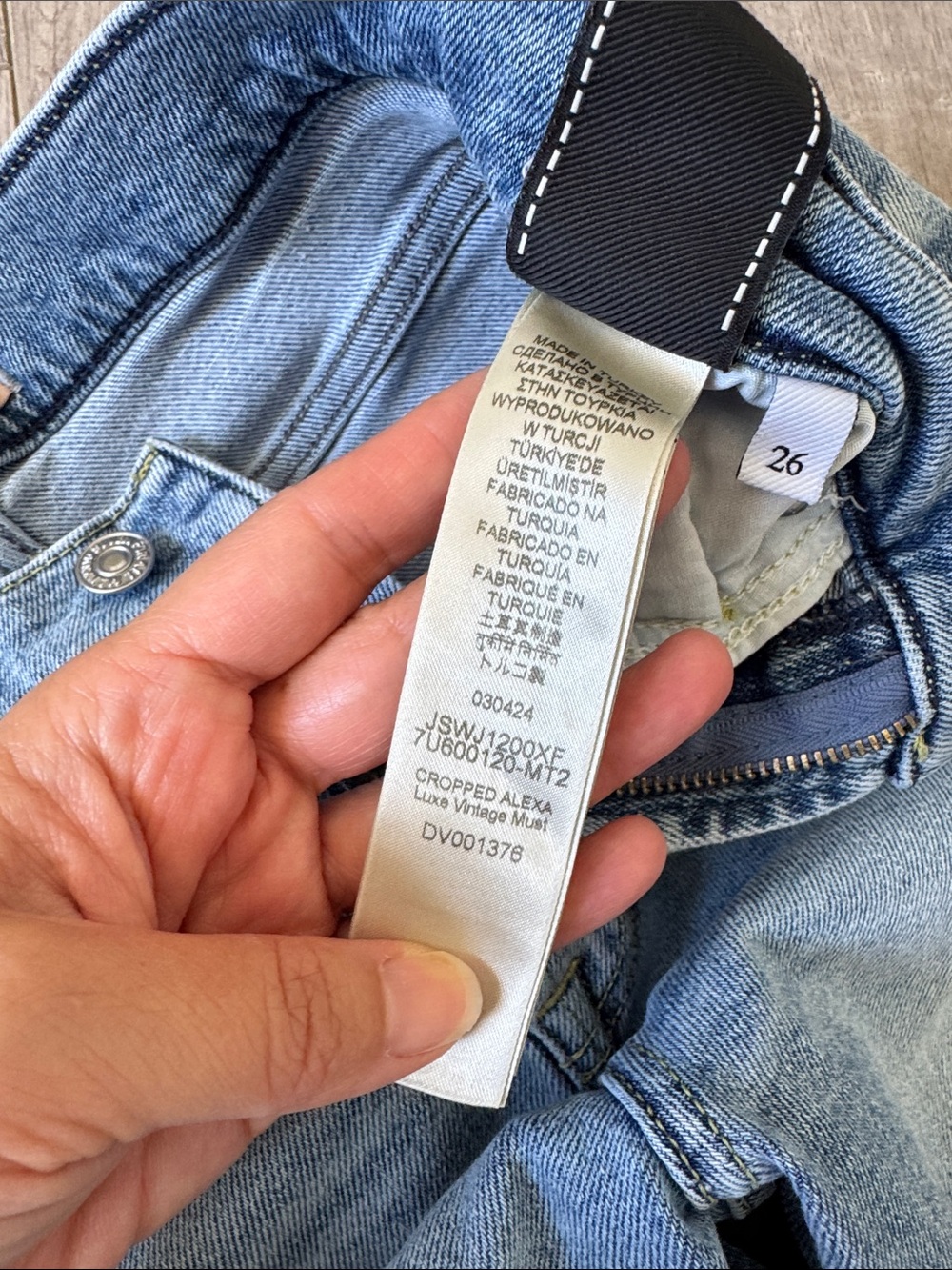 7 For All Mankind Cropped Alexa High Rise Straight Leg Jeans Sz 26 Luxe Vintage - Picture 5 of 8